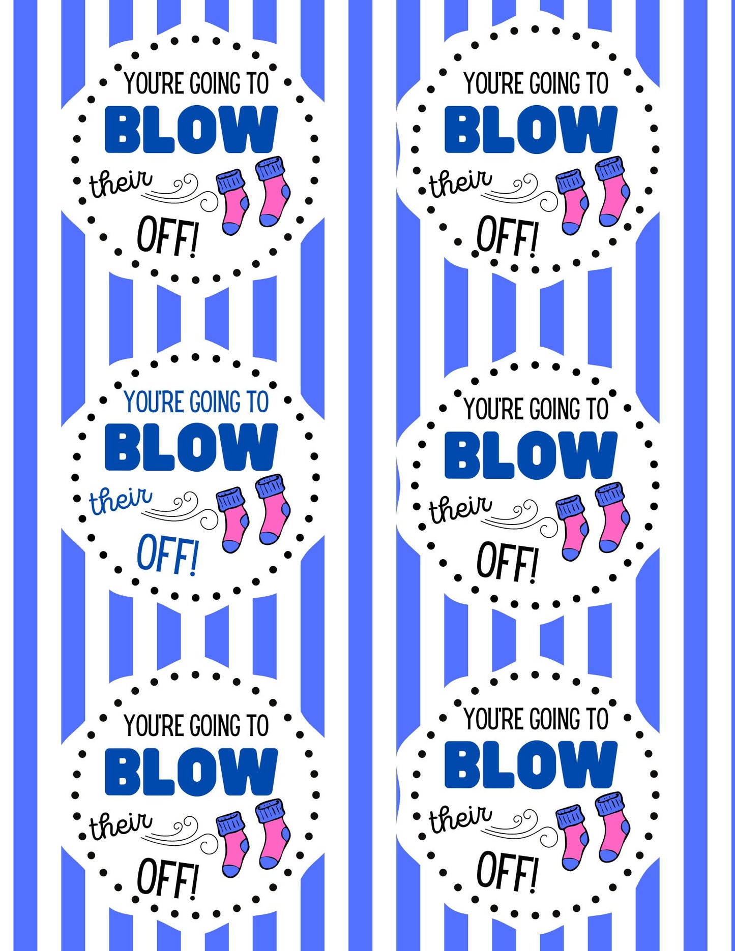 Cheer Printables | Team Gift Ideas | Blow Their Socks Off | Candy Team Gift Idea