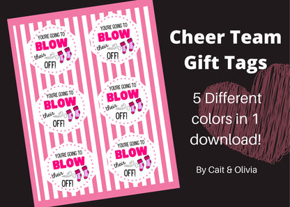 Cheer Printables | Team Gift Ideas | Blow Their Socks Off | Candy Team Gift Idea