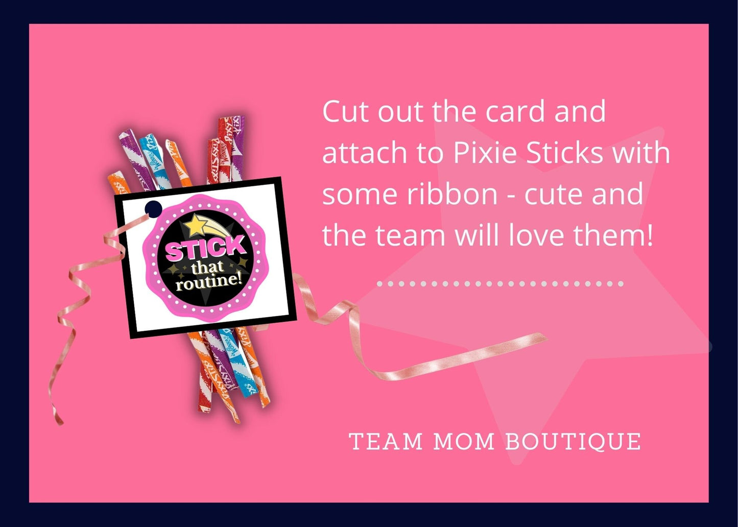 Cheer Printables | Team Gift Ideas | Stick that Routine| Pixy Stix Gift