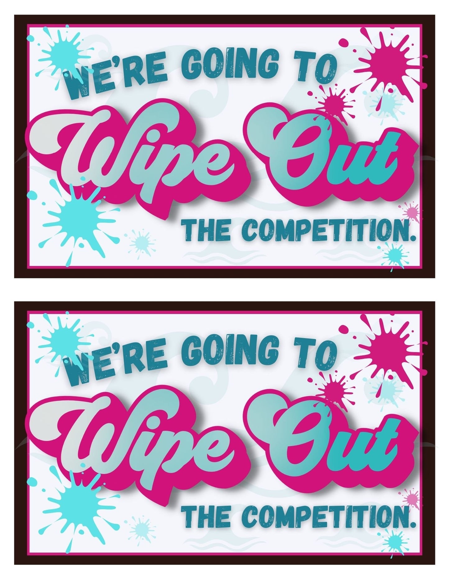 Cheer Printables | Team Gift Ideas | Wipe out the Competition