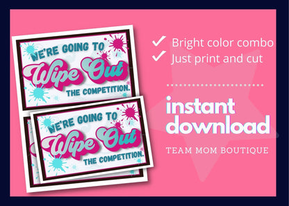 Cheer Printables | Team Gift Ideas | Wipe out the Competition