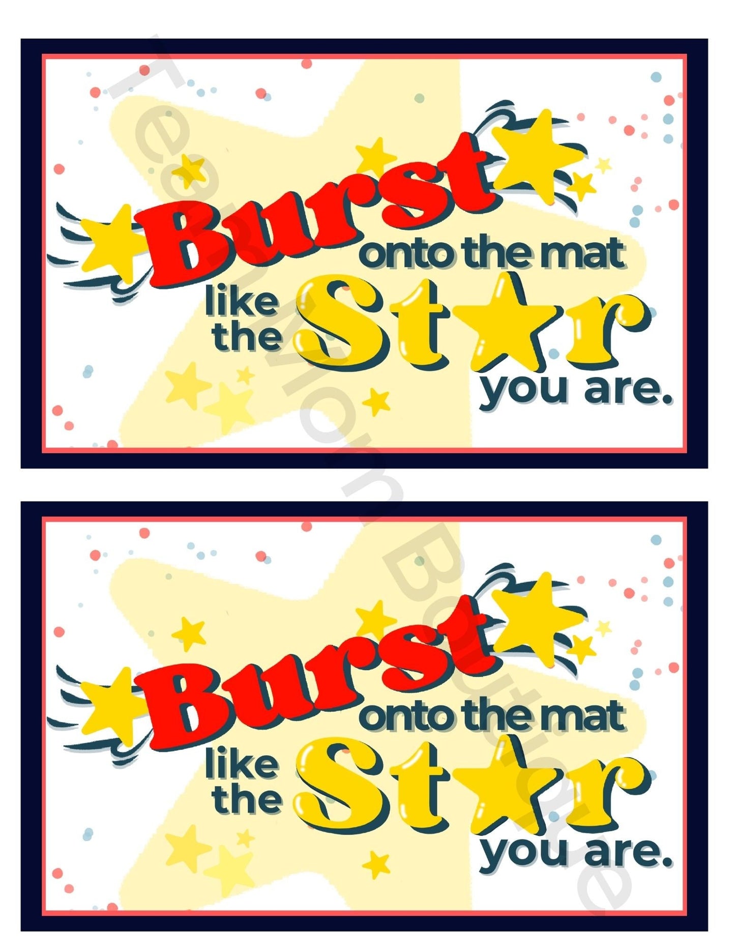 Cheer Printables | Starburst Favor Tag | Burst onto the Mat