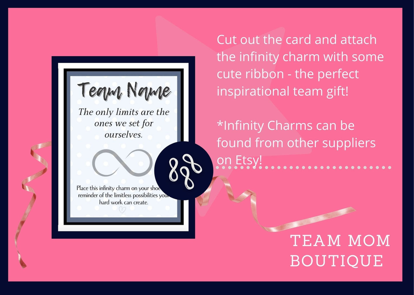 Cheer Shoe Charm Tag| Infinity Charm Cheer team | Cheer Team Gift