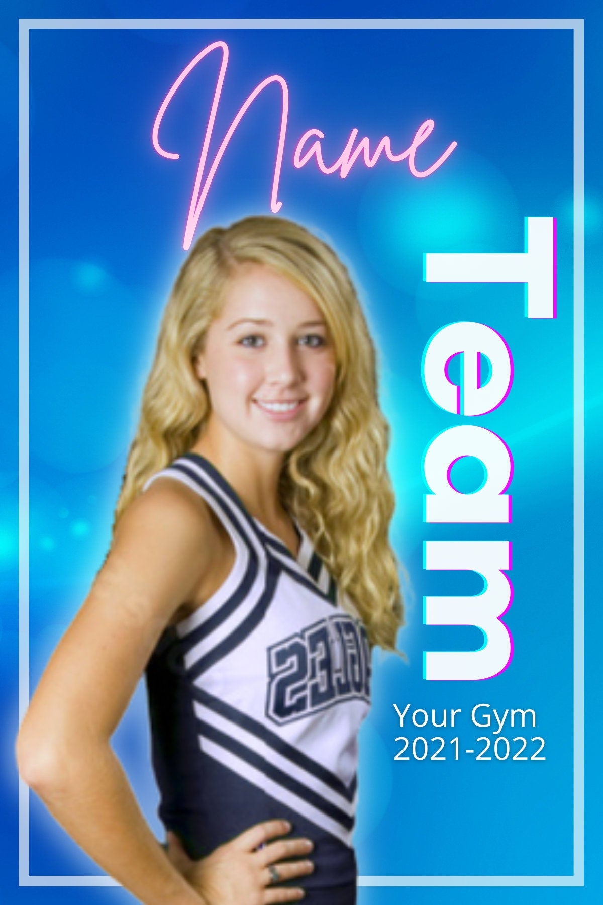 Cheer Photo Template | Cheer Trading Card | Canva Template| Editable Photo Template