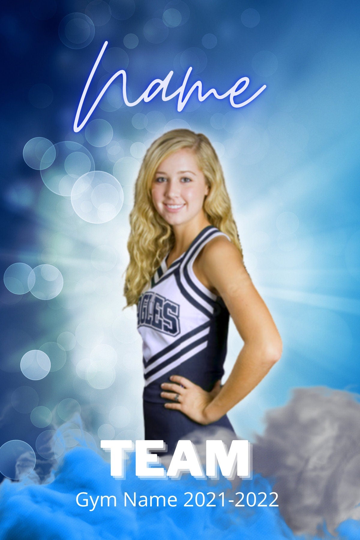 Cheer Photo Template | Cheer Trading Card | Canva Template| Editable Photo Template