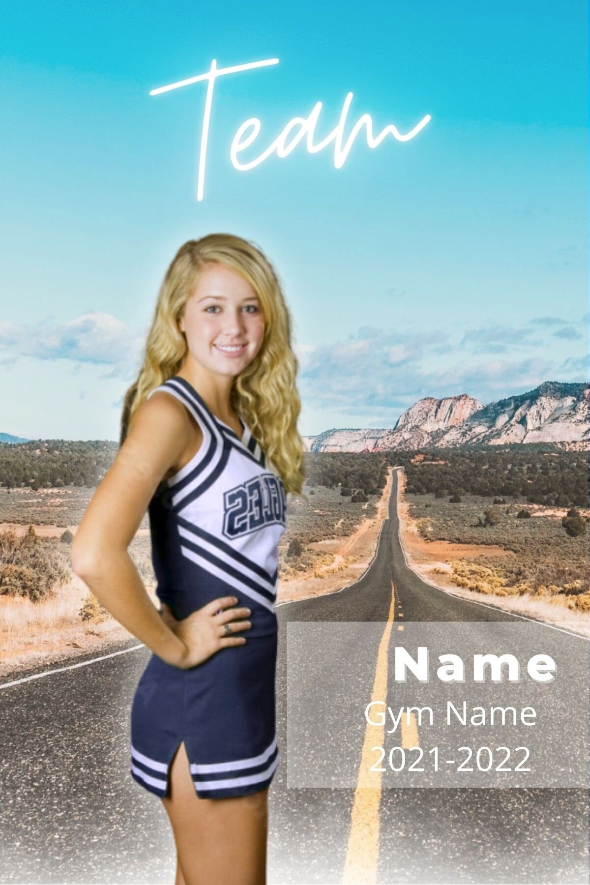 Cheer Photo Template | Cheer Trading Card | Canva Template| Editable Photo Template | Black and Gold Cheer Photo