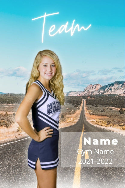 Cheer Photo Template | Cheer Trading Card | Canva Template| Editable Photo Template | Black and Gold Cheer Photo