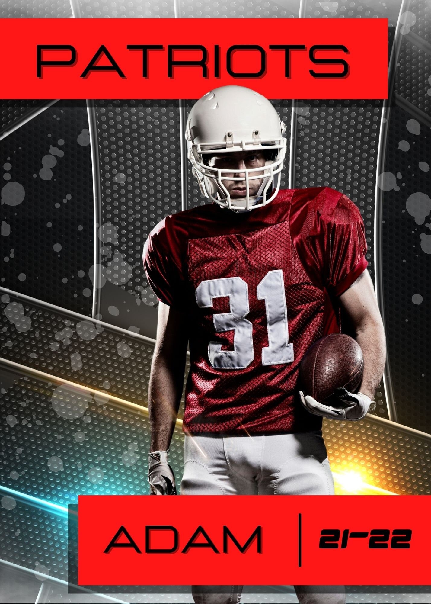 Sports Team Photo Template | Sports Trading Card | Canva Template| Editable Photo Template | Metallic Sports Photo