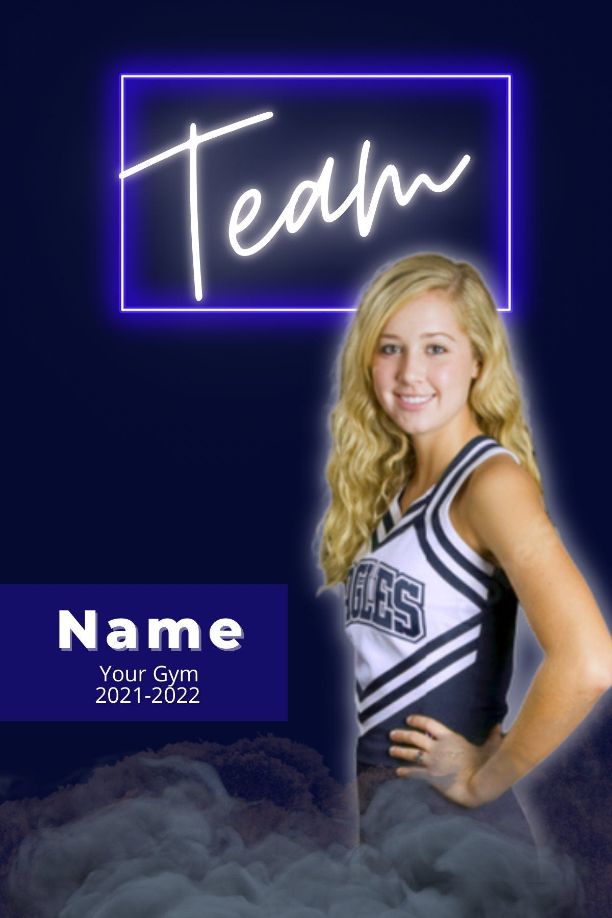 Cheer Photo Template | Cheer Trading Card | Canva Template| Editable Photo Template