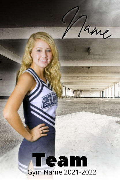 Cheer Photo Template | Cheer Trading Card | Canva Template| Editable Photo Template | Black and Gold Cheer Photo