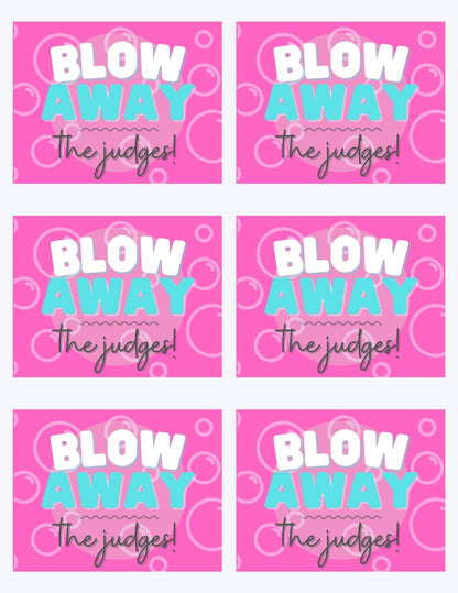 Cheer Printables | Team Gift Ideas | Blow Away the Judges | Candy Team Gift Idea | Blow Pop Gift Tag | Dance Printable