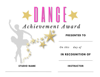 Dance Award Certificate | End of Year Dance Award | Dance Recognition | Editable Dance Award