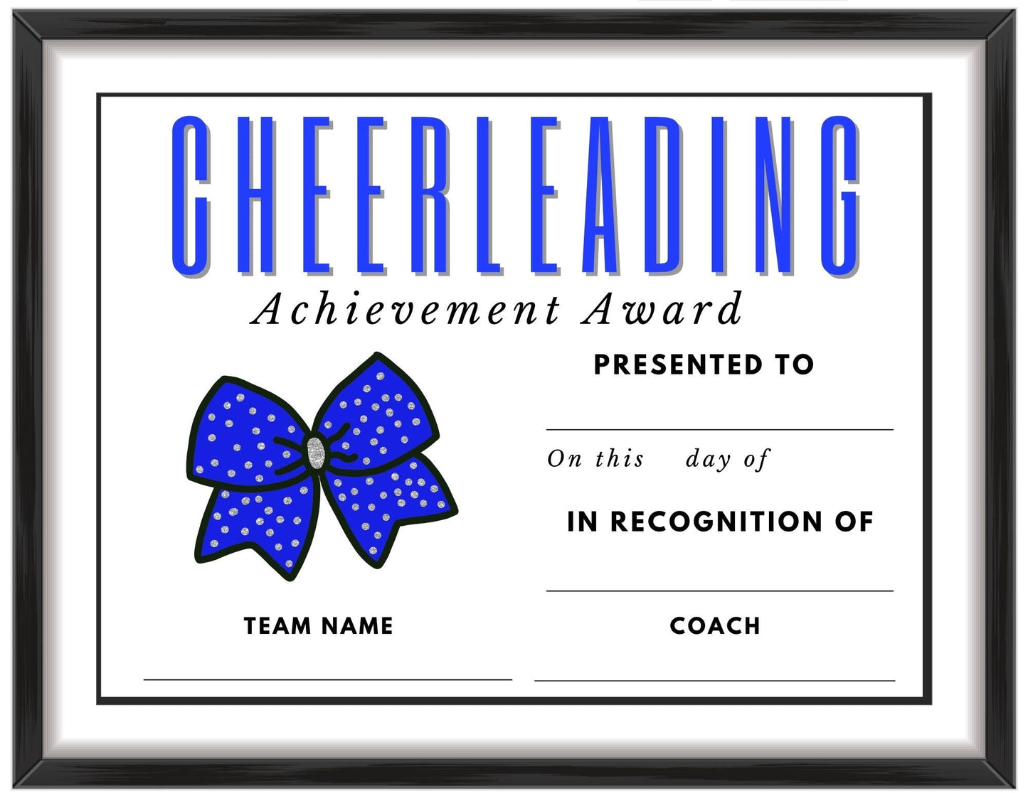 Cheer Award Certificate | End of Year Cheer Award | Cheer Recognition | Editable Cheer Award