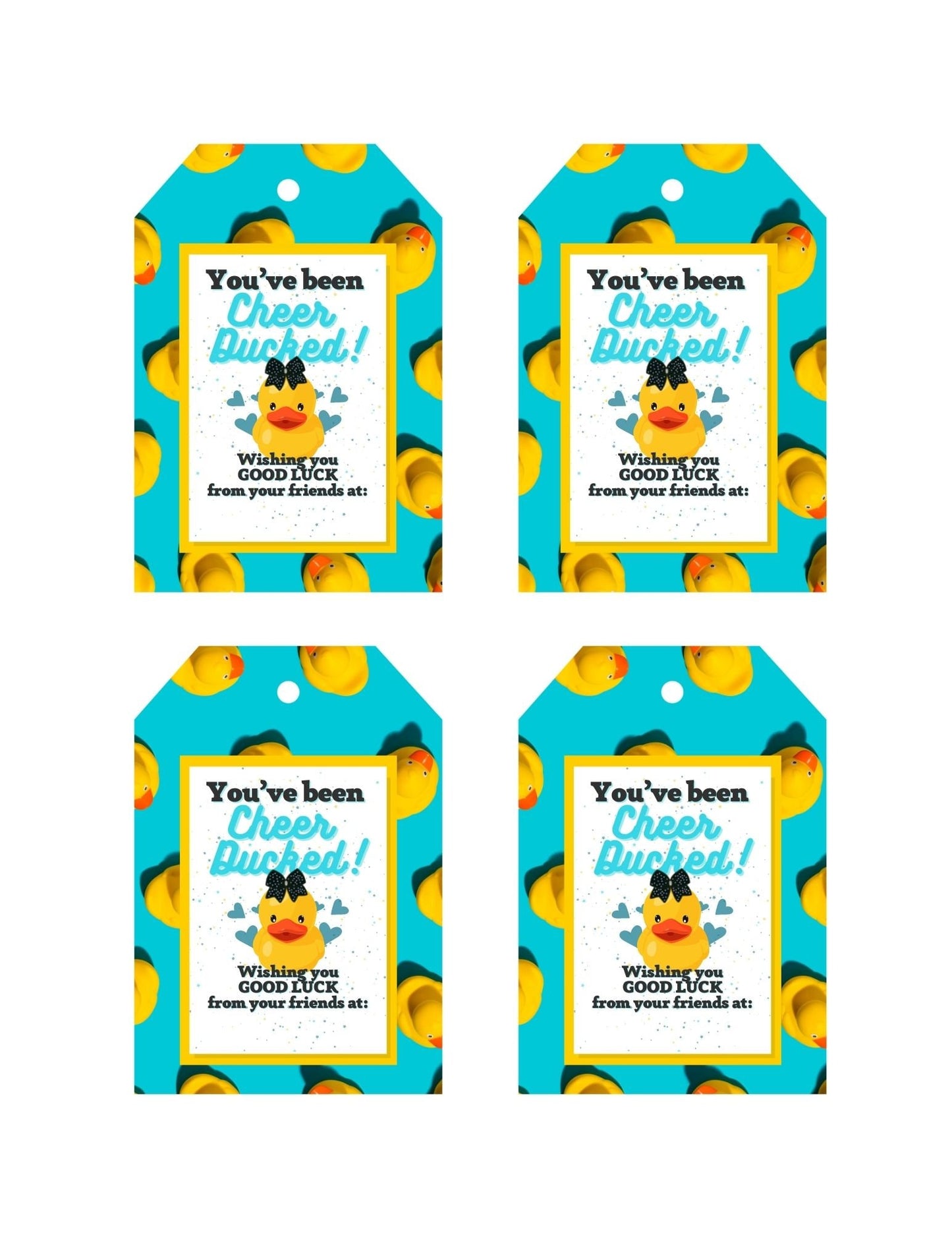 Cheer Printables | Gift for Cheer team | Cheer Duck Tag