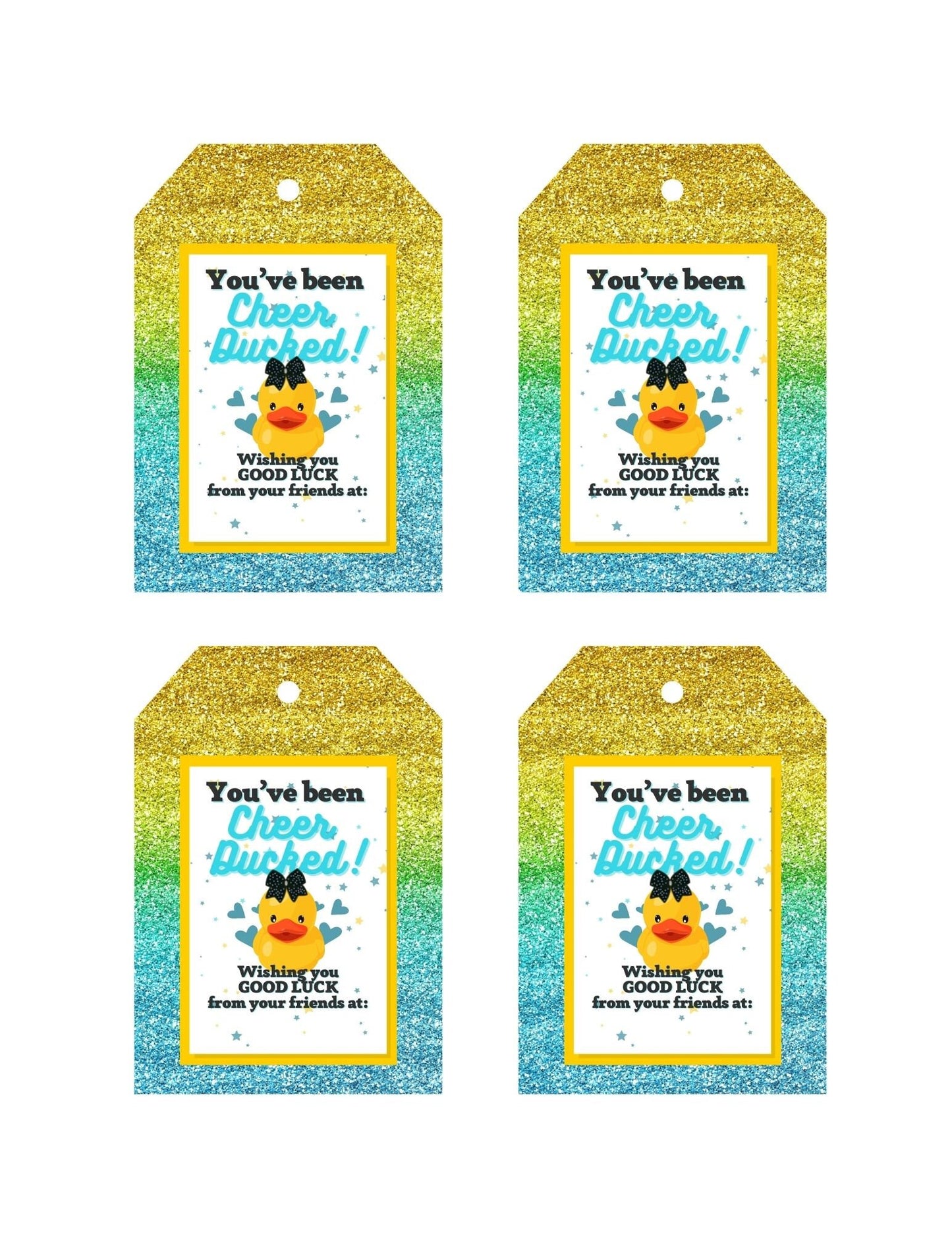 Cheer Printables | Gift for Cheer team | Cheer Duck Tag