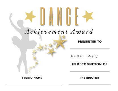 Dance Award Certificate | End of Year Dance Award | Dance Recognition | Editable Dance Award