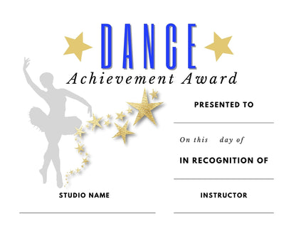 Dance Award Certificate | End of Year Dance Award | Dance Recognition | Editable Dance Award