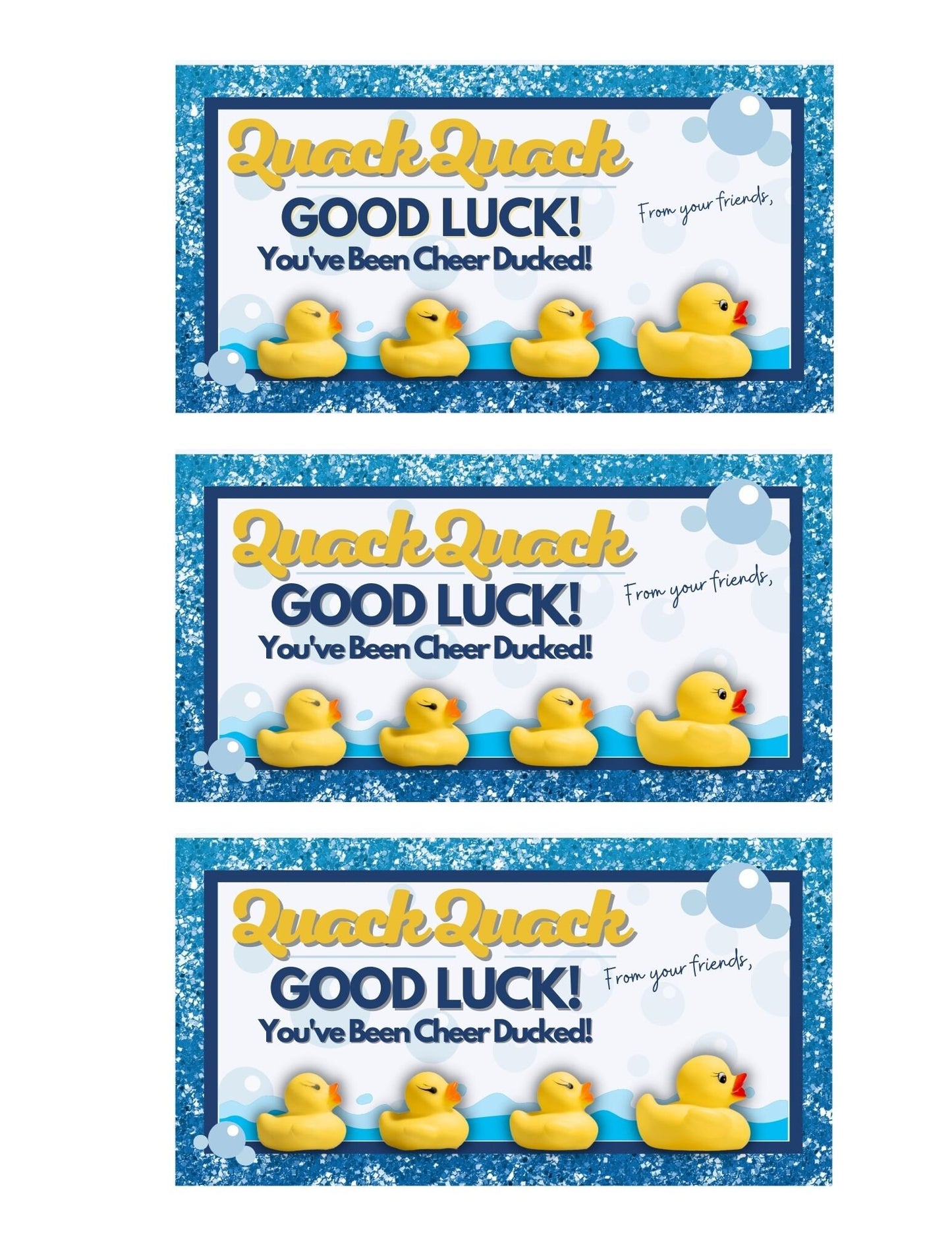 Cheer Printables | Gift for Cheer team | Cheer Duck Tag | Quack Quack Good Luck