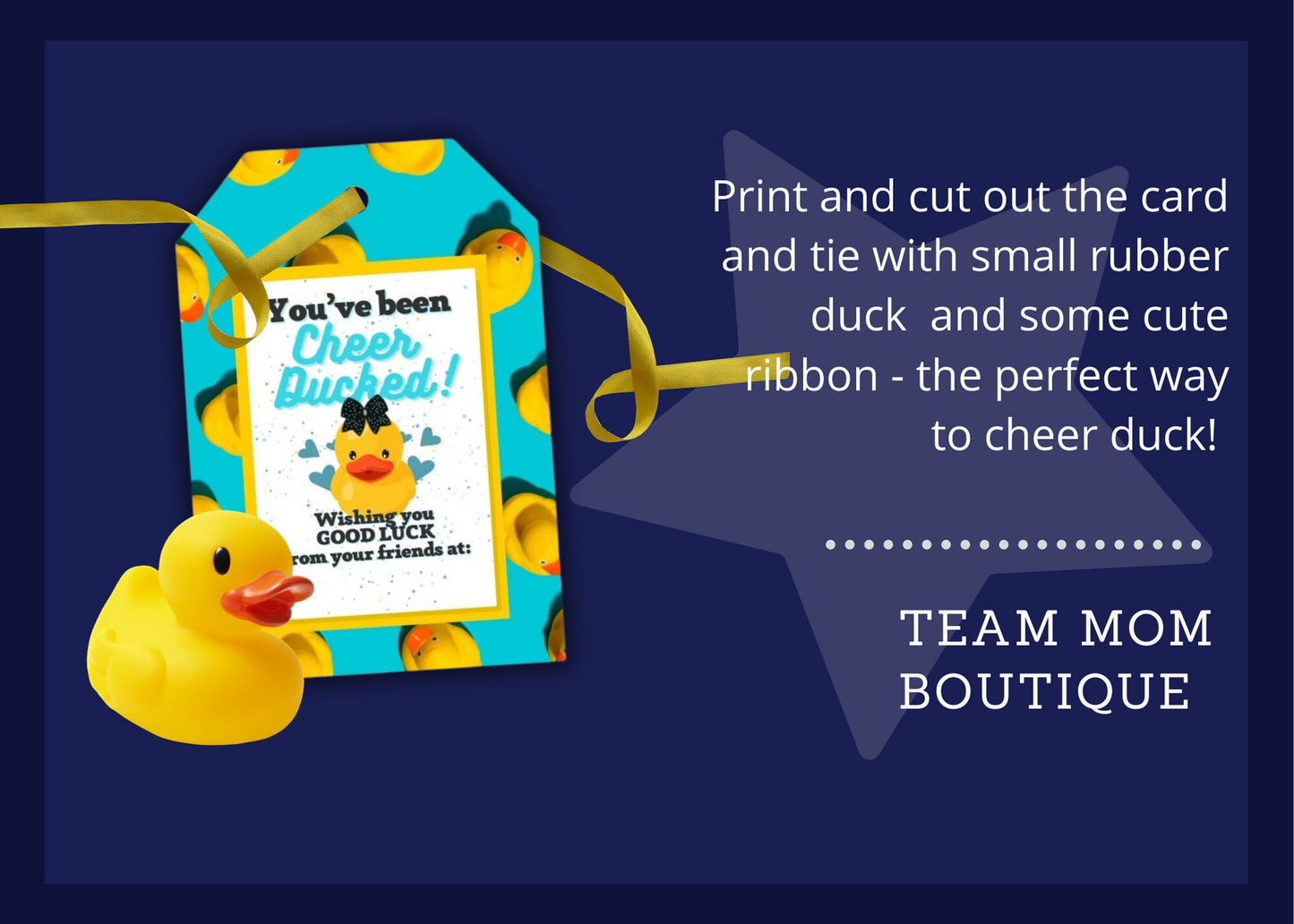 Cheer Printables | Gift for Cheer team | Cheer Duck Tag