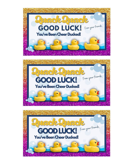 Cheer Printables | Gift for Cheer team | Cheer Duck Tag | Quack Quack Good Luck