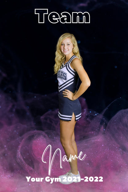 Cheer Photo Template | Cheer Trading Card | Pink and Black Photo Template| Editable Photo Template