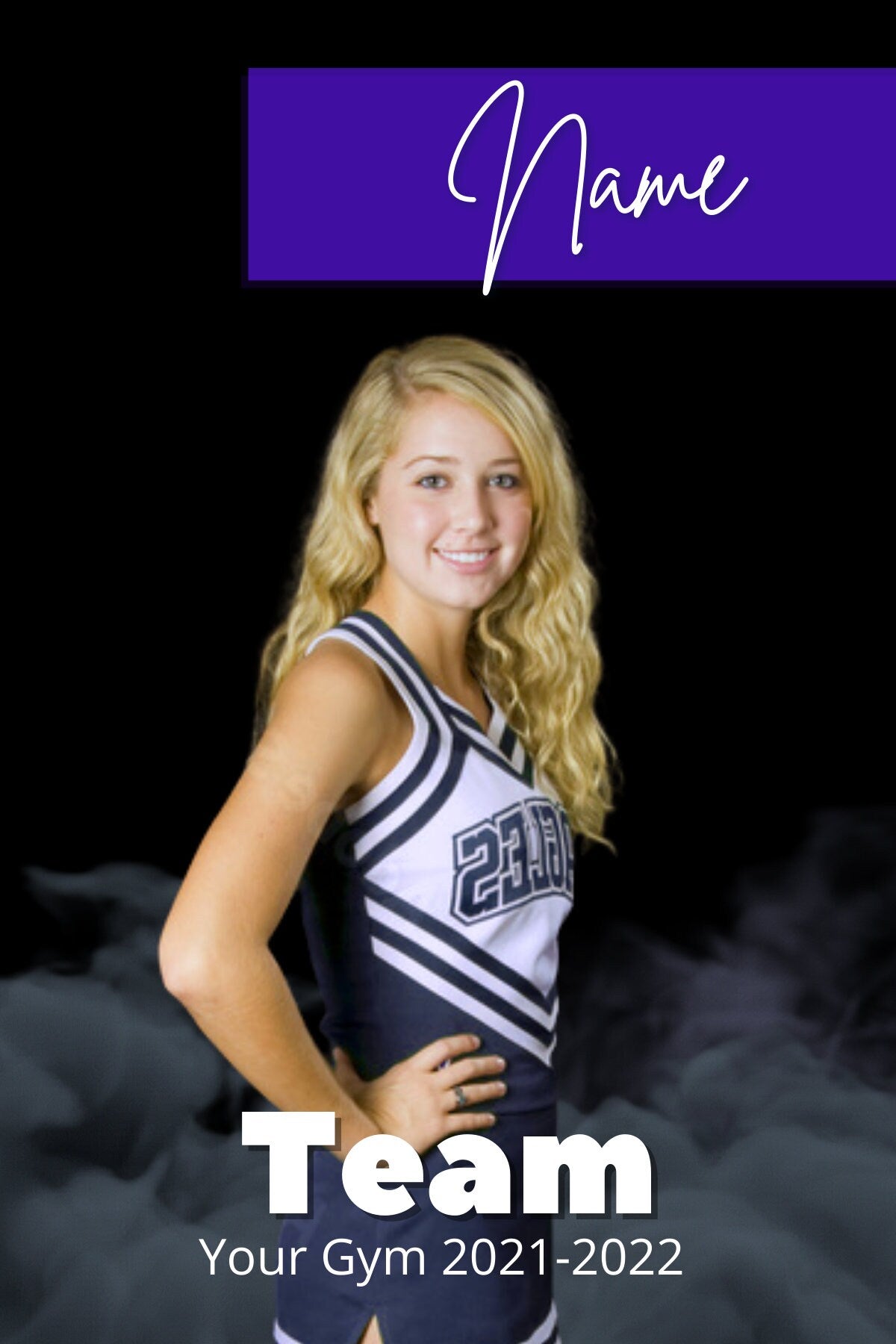 Cheer Photo Template | Cheer Trading Card | Canva Template| Editable Photo Template