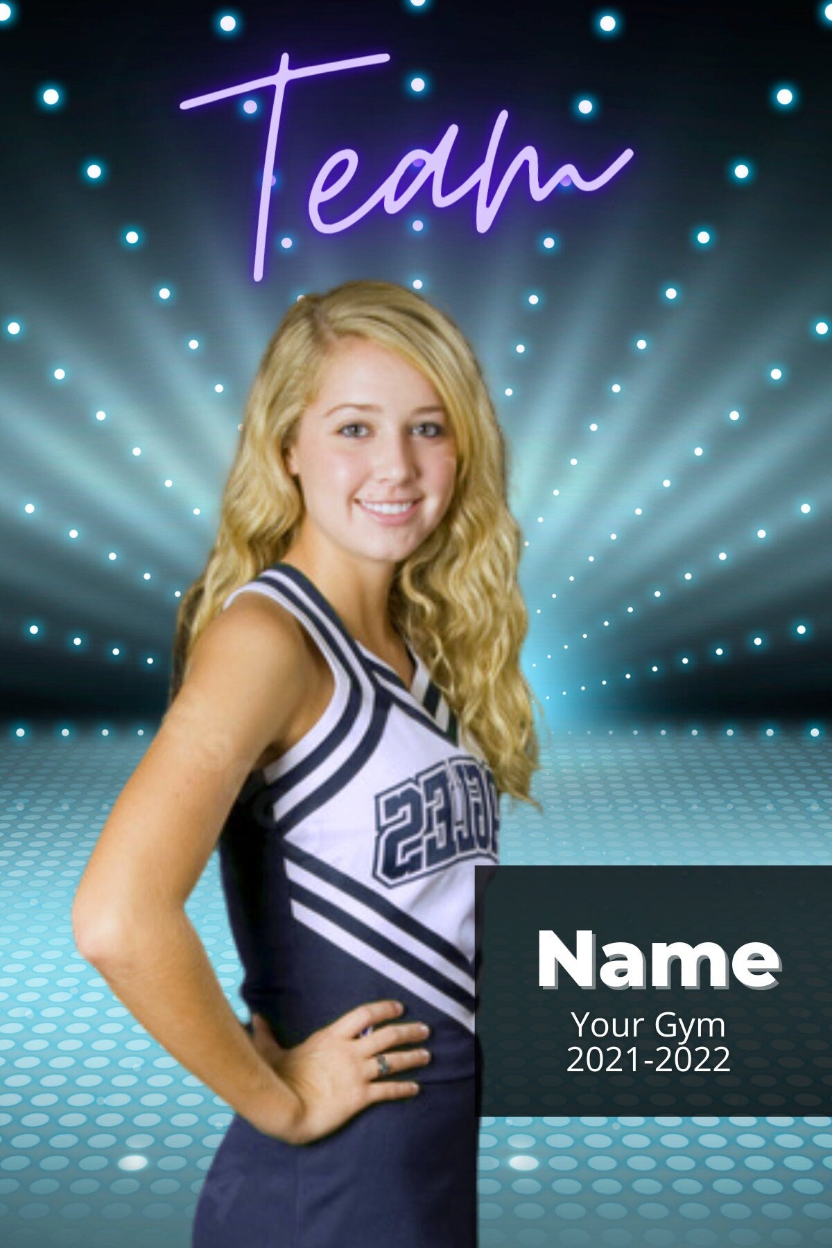 Cheer Photo Template | Cheer Trading Card | Canva Template| Editable Photo Template