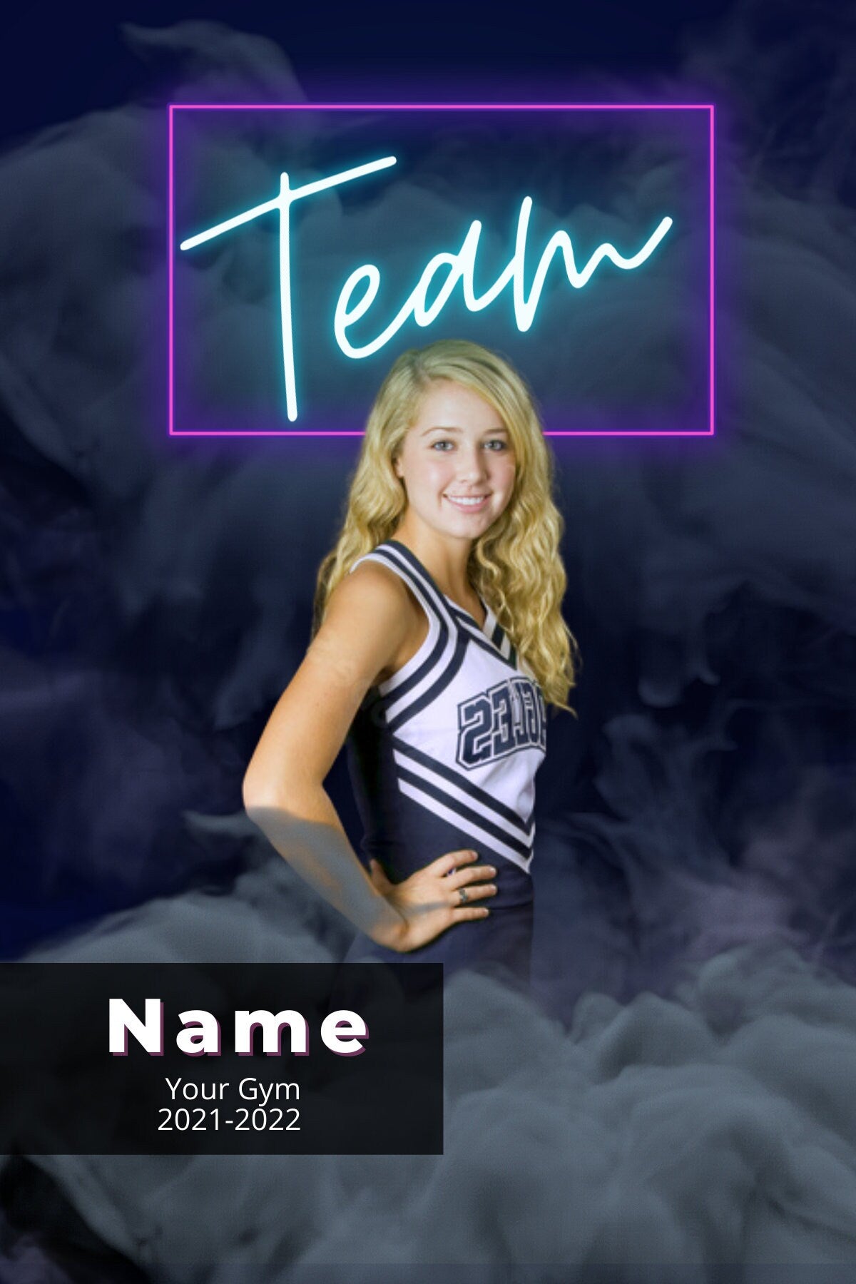 Cheer Photo Template | Cheer Trading Card | Canva Template| Editable Photo Template