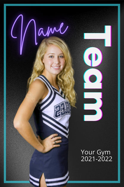 Cheer Photo Template | Cheer Trading Card | Canva Template| Editable Photo Template