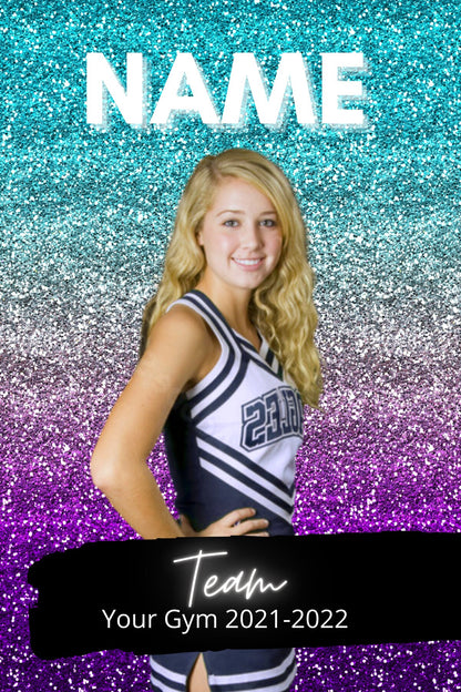 Cheer Photo Template | Cheer Trading Card | Canva Template| Editable Photo Template