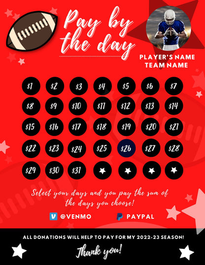 Football Calendar Fundraiser | Football Fundraiser Template | Football Team Ideas