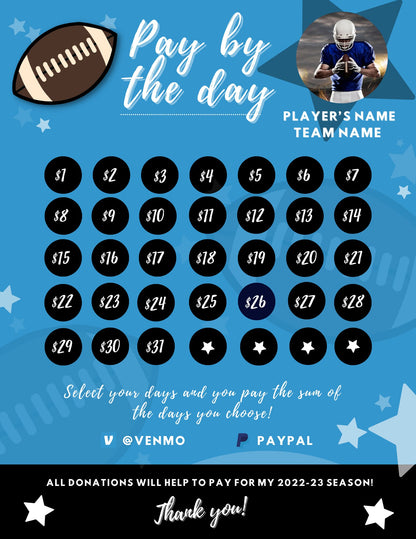 Football Calendar Fundraiser | Football Fundraiser Template | Football Team Ideas