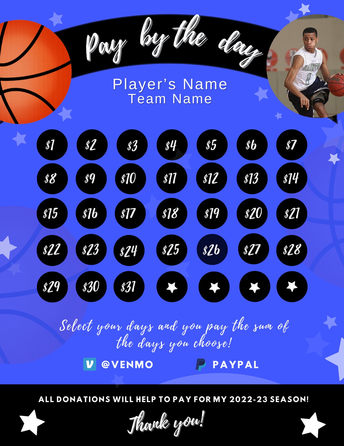 Basketball Calendar Fundraiser | Basketball Fundraiser | Basketball Team Ideas