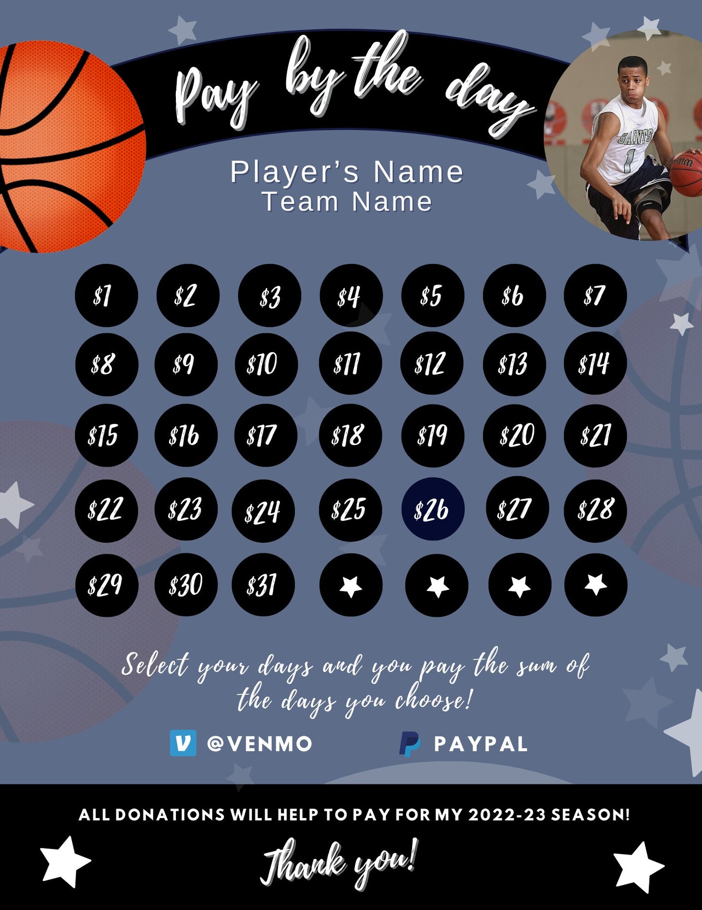 Basketball Calendar Fundraiser | Basketball Fundraiser | Basketball Team Ideas