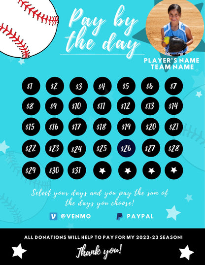 Softball Calendar Fundraiser | Softball  Fundraiser | Softball Season Ideas