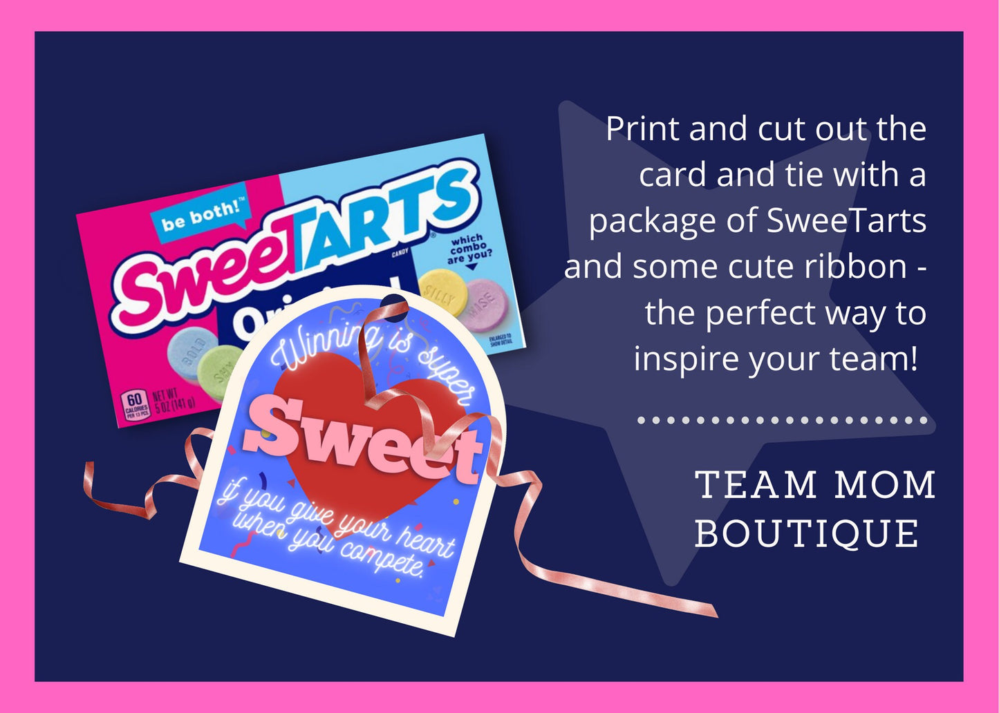 Sports Team Printables | Good Luck Team Gift |Team Gift Ideas | Sweetarts Gift Tag | Candy Team Gift Idea