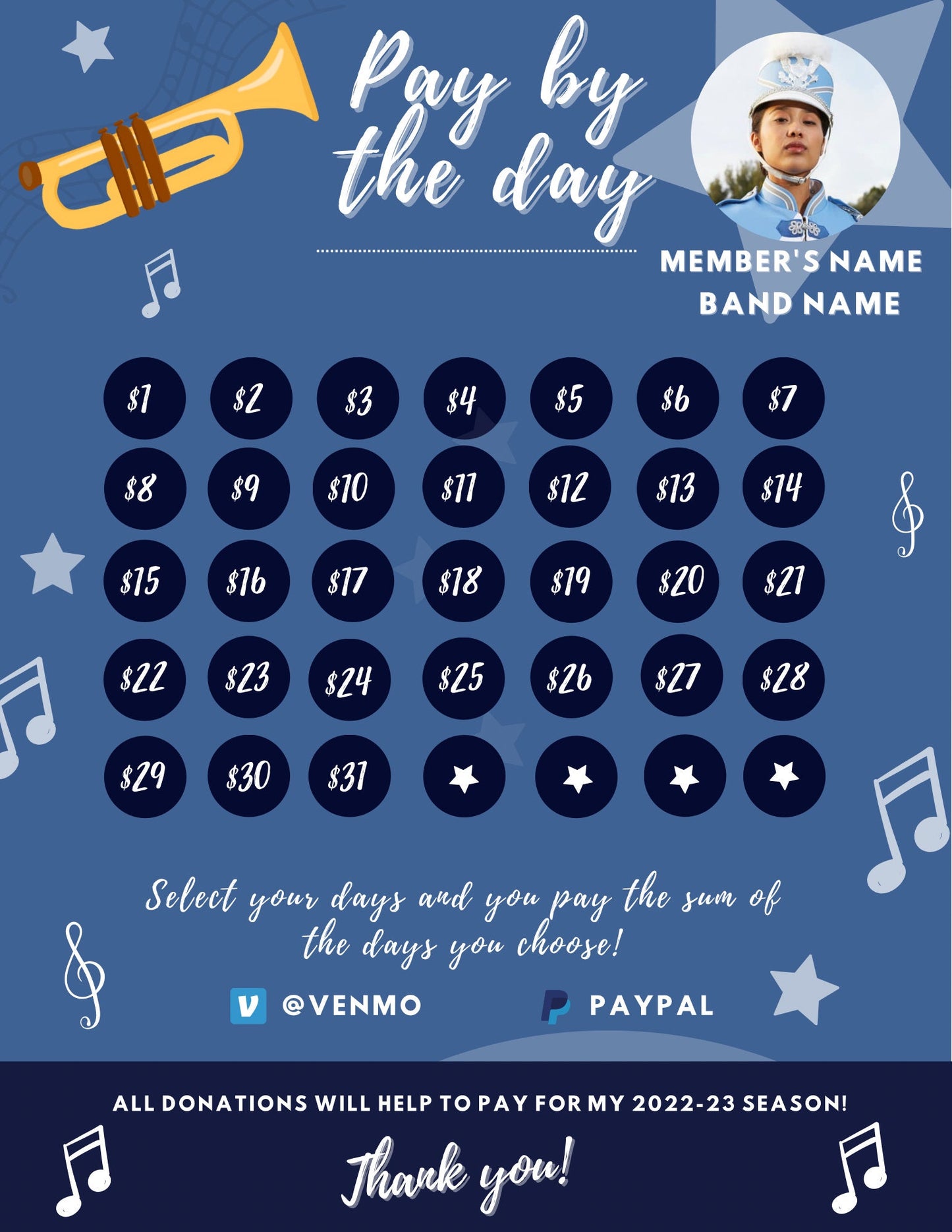 Band Calendar Fundraiser | Band Fundraiser | Marching Band Ideas