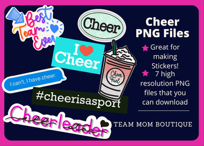 Cheer Clip Art | Cheer PNG files | Cheer Stickers PNG| I Can’t I Have Cheer