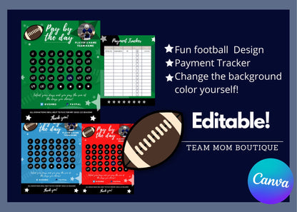 Football Calendar Fundraiser | Football Fundraiser Template | Football Team Ideas