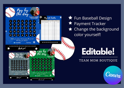 Baseball Calendar Fundraiser | Baseball Fundraiser Template | Baseball Team Ideas