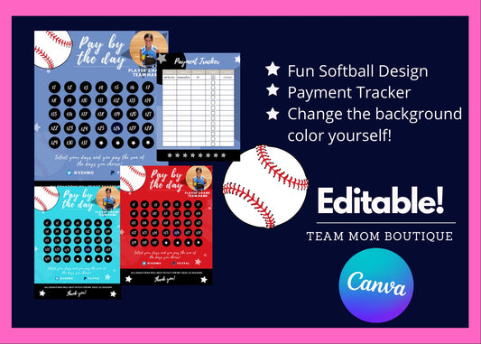 Softball Calendar Fundraiser | Softball  Fundraiser | Softball Season Ideas