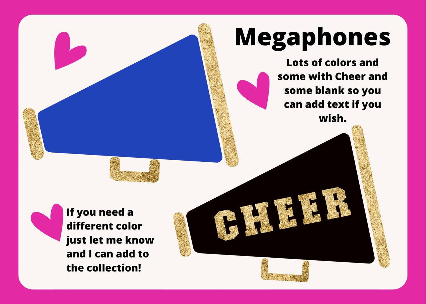 Pom Pom Digital Clip Art | Megaphone Clip Art |Cheer Clip Art | Megaphone PNG