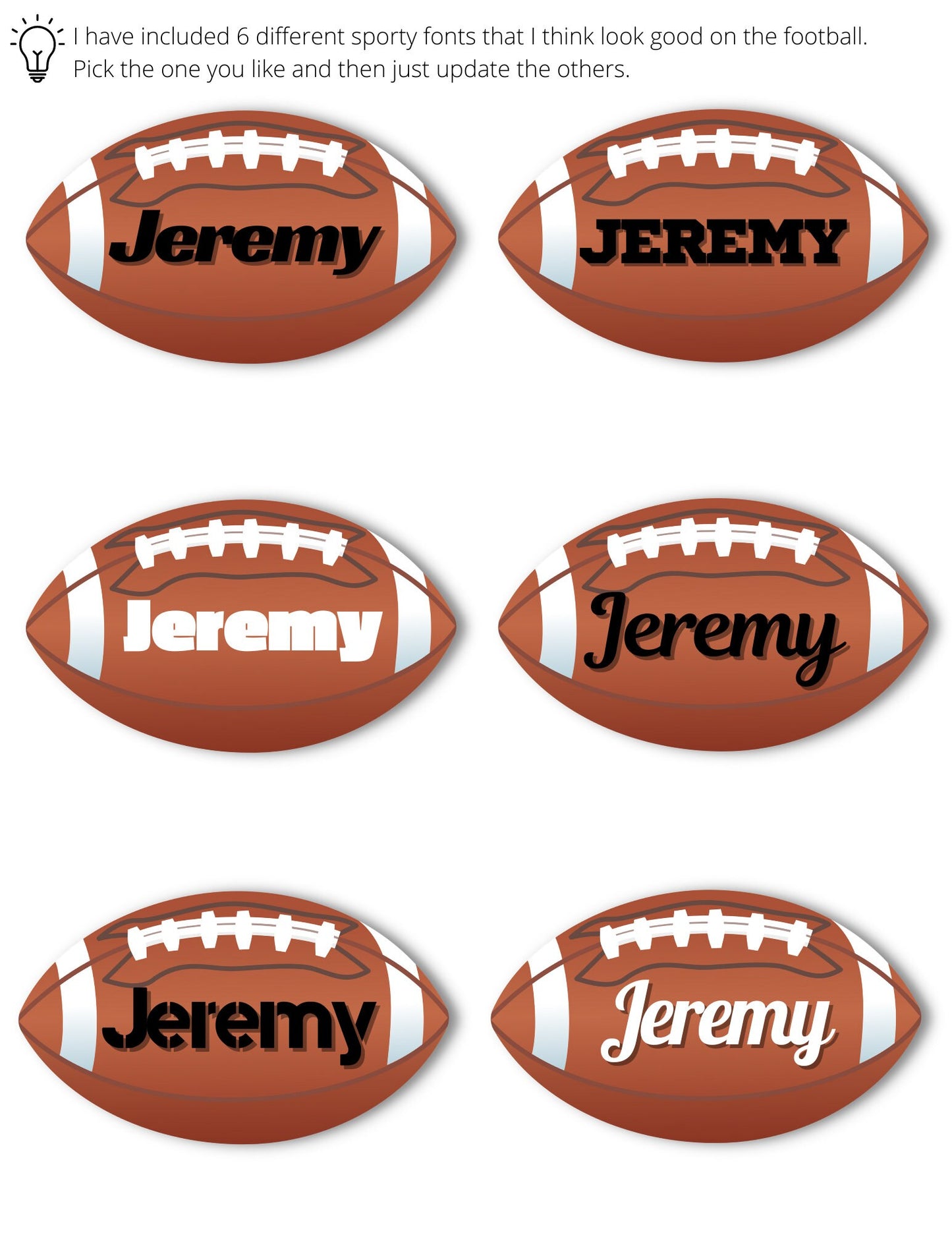 Football Name Tags | Football Printables | Football Team Ideas | Editable Football Tags