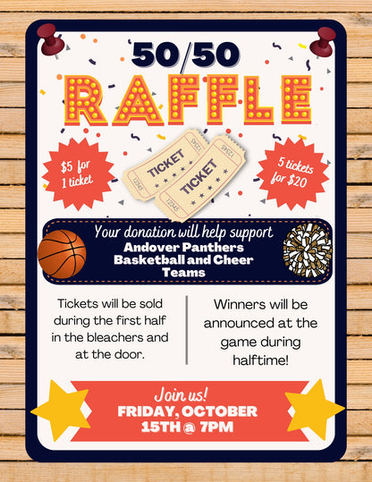 Raffle Flyer Template | Editable Fundraiser Template | Sports Fundraiser