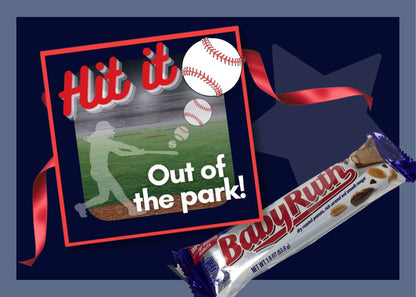 Softball Printables | Team Gift Ideas | Hit it out of the Park | Baby Ruth Candy Bar Gift