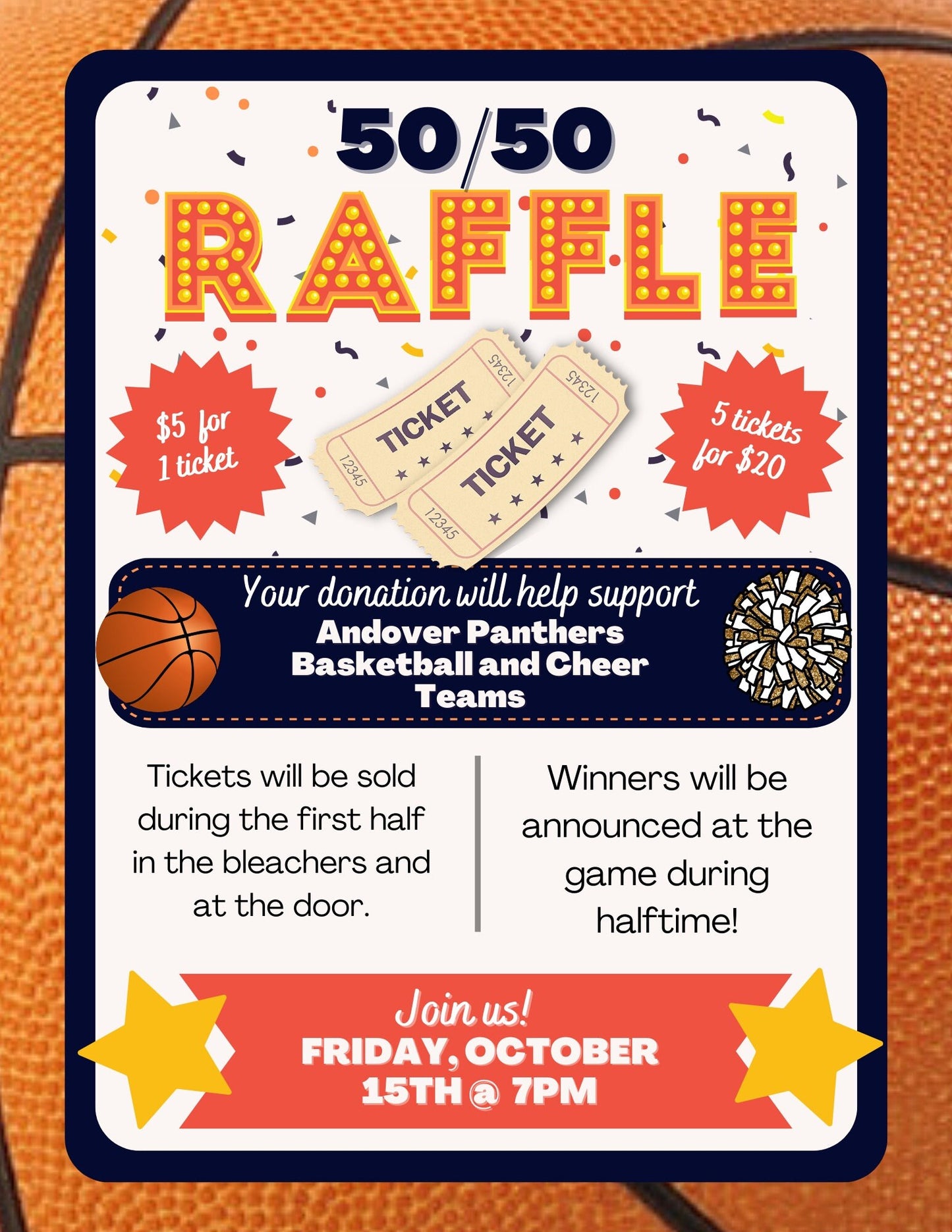 Raffle Flyer Template | Editable Fundraiser Template | Sports Fundraiser