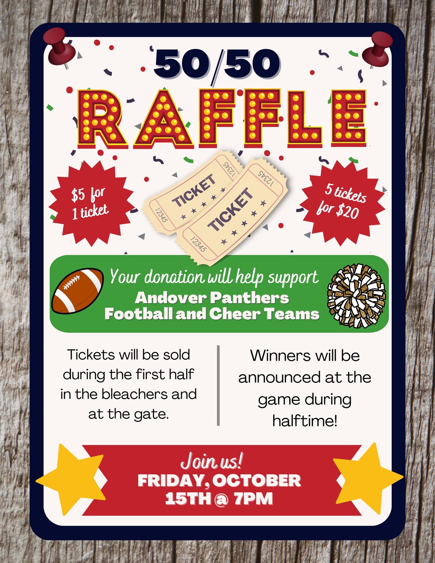 Raffle Flyer Template | Editable Fundraiser Template | Sports Fundraiser