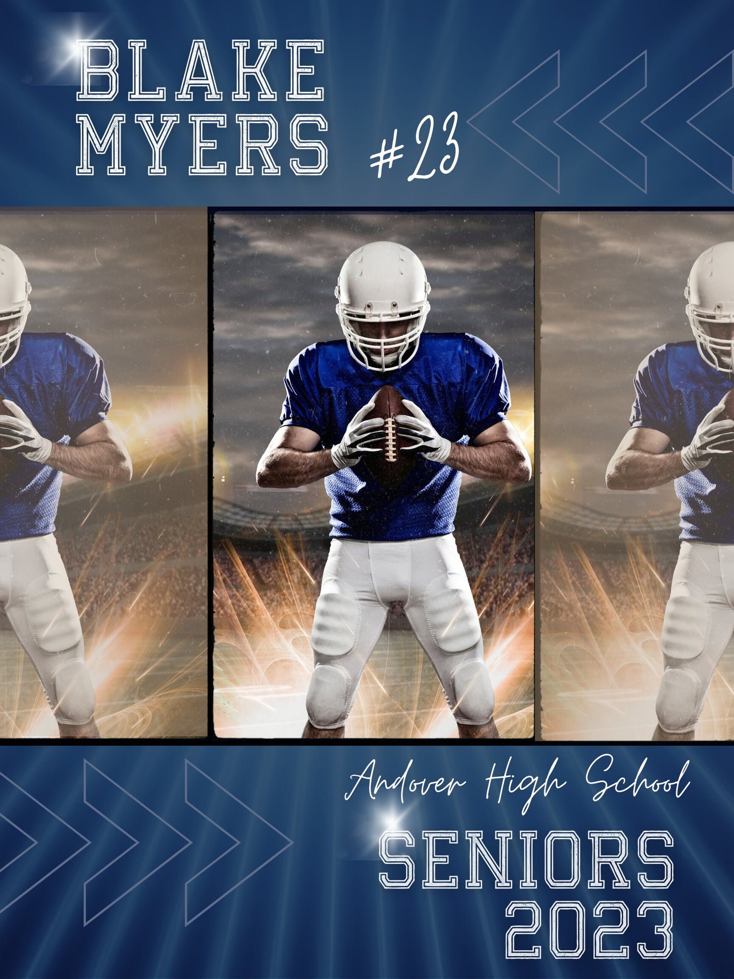 Senior Night Photo Template Sports Photo Poster | Canva Template| Editable Photo Template