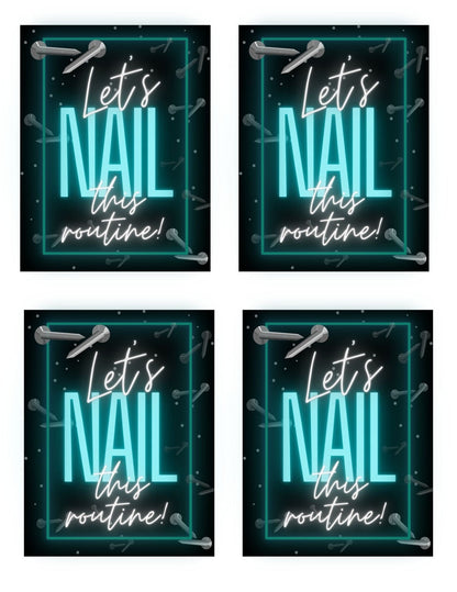 Cheer Printables | Gift for Cheer team | Nail Polish Gift Tag | Let's Nail This Routine