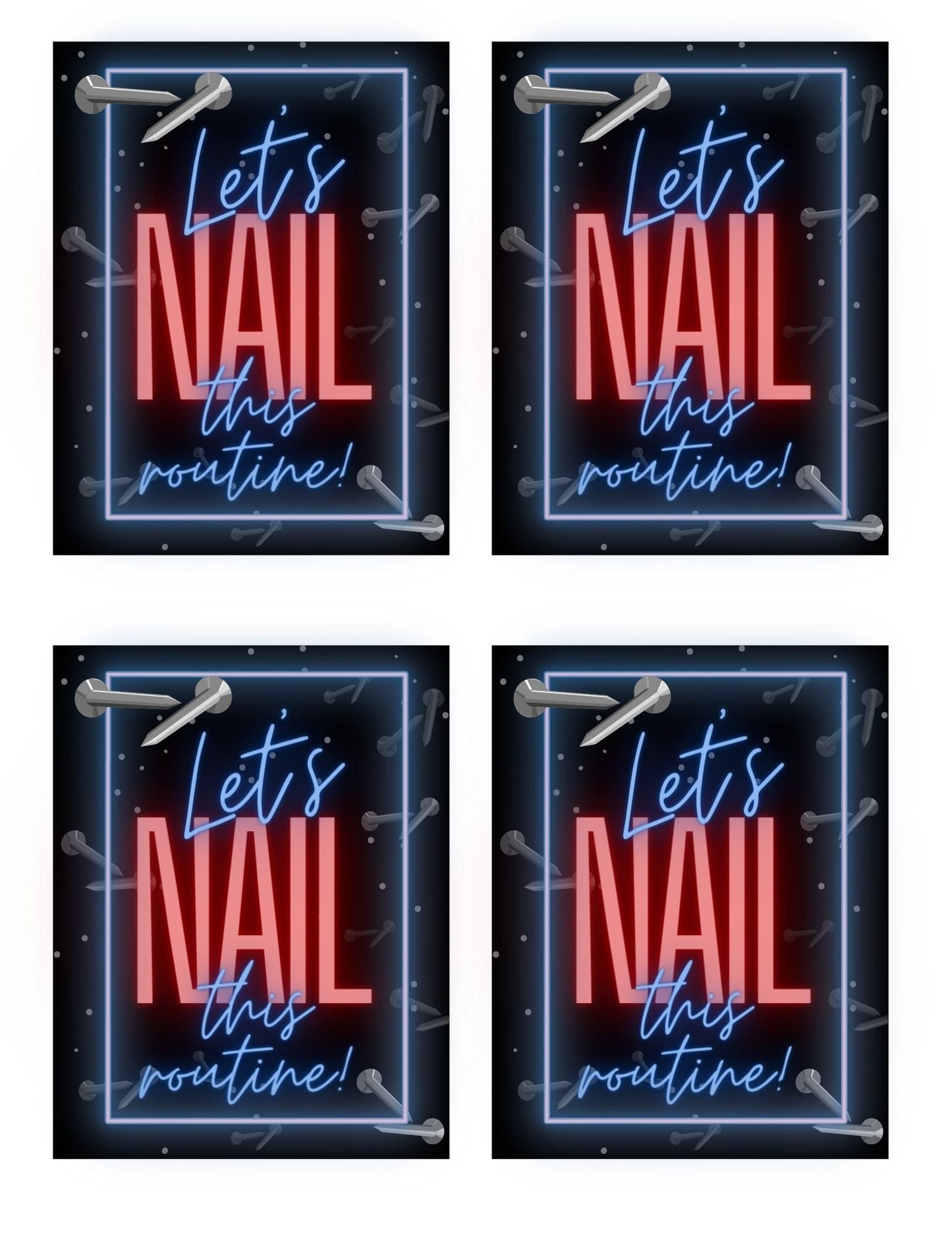 Cheer Printables | Gift for Cheer team | Nail Polish Gift Tag | Let's Nail This Routine